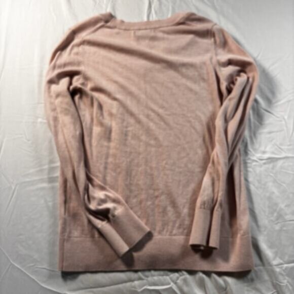 Quince Women’s Lightweight Heather Purple Cotton Cashmere V-Neck Sweater sz M - Picture 4 of 5